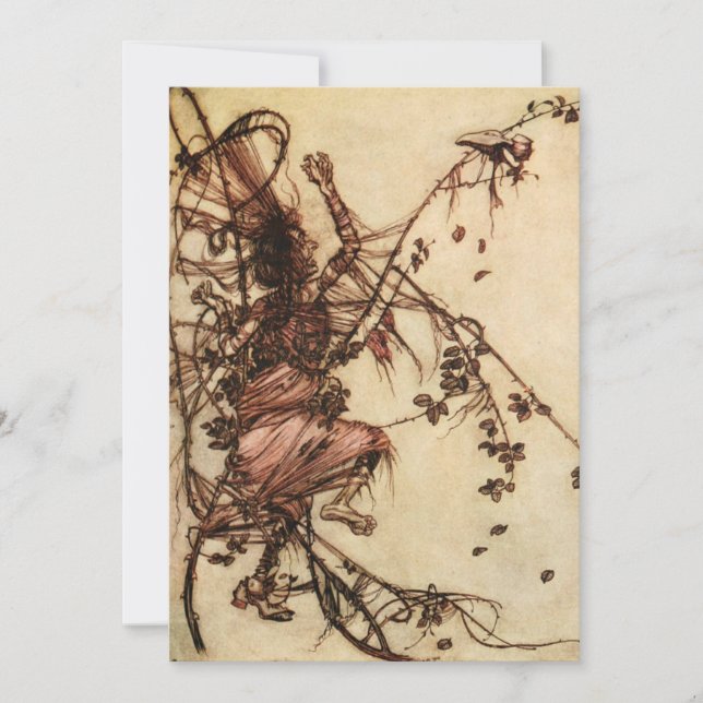 Convites Bruxa Enredada em Espinhos por Arthur Rackham (Frente)