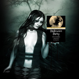 Convites Bruxa Gótica do Festa das Halloween