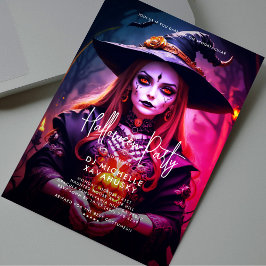 Convites Bruxa Gótica do Partido do Halloween de Adultos Mo