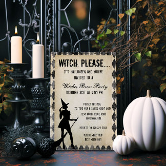 Convites Bruxa Por Favor..Convite para Festa de Halloween