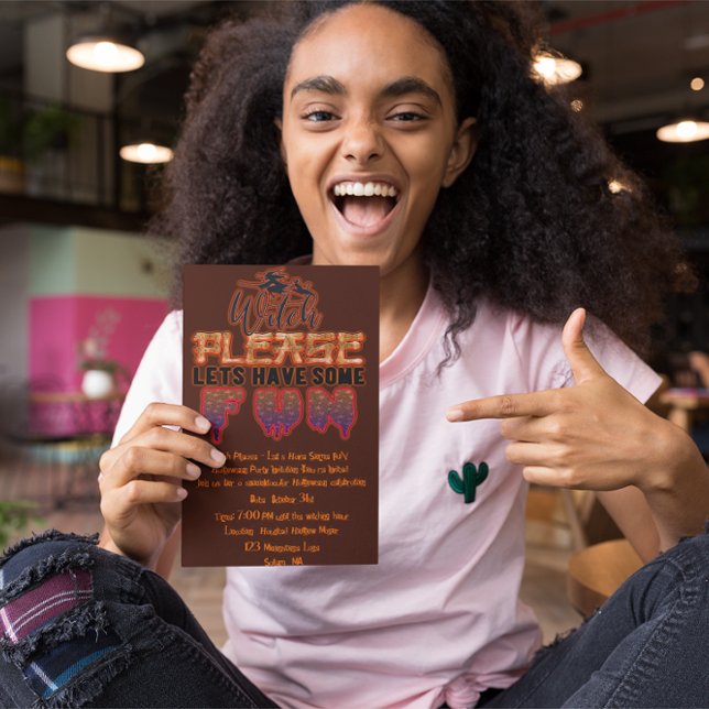 Convites Bruxa, Por Favor: Vamos Se Diverte! Dia das Bruxas (Criador carregado)