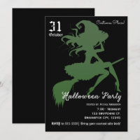 Bruxa Verde Vassoura Voadora Festa de Halloween