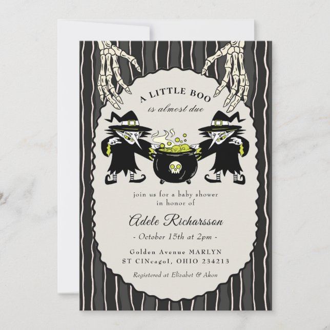 Convites Bruxa Vintage Halloween (Frente)