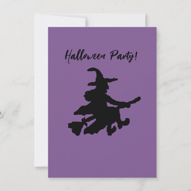 Convites Bruxa Voadora em Roxo (Frente)