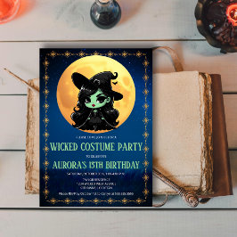 Convites Bruxamente Divertido Aniversário de Halloween da B