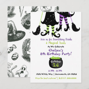 Convites Bruxas Caprichosas Feitiçaria Moderna Aniversário 