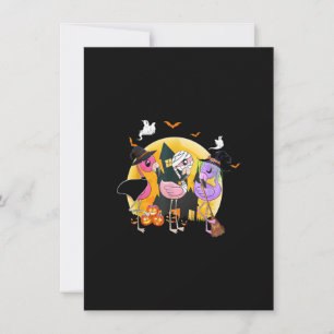 Convites Bruxas com Halloween 2020 Flamingo Rosa