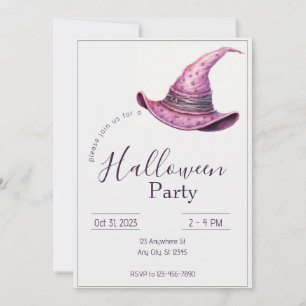 Convites Bruxas de Halloween Rosa