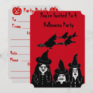 Convites bruxas engraçadas assustam e assustam a festa do h