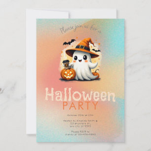 Convites Bruxas Fantasmas Fofas Chapéu Café Festa Halloween