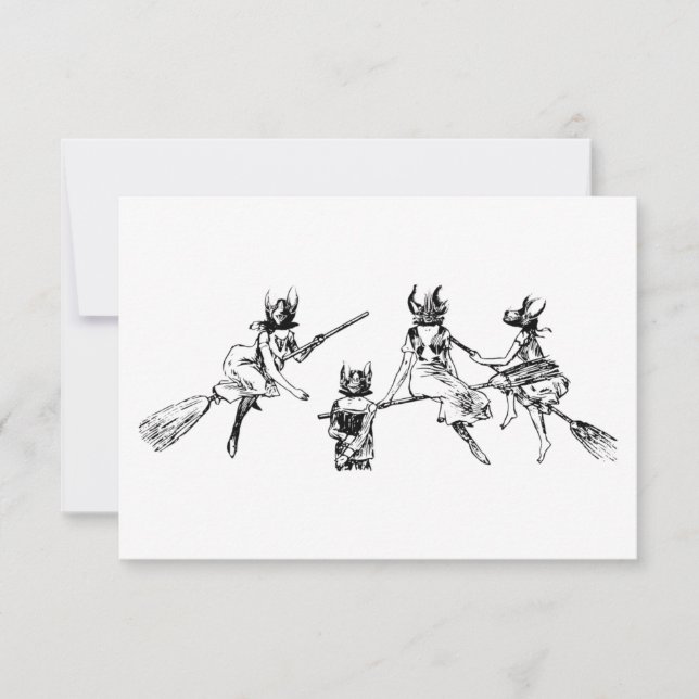 Convites Bruxas Morcegos (Frente)