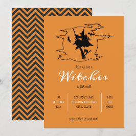 Convites Bruxas Noturnas Voando Bruxas Halloween