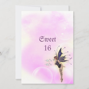 Convites Bubble Fairy Fantasy Sweet 16 Birthday