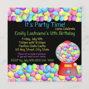 Convites Bubble Gum Party
