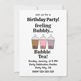 Convites Bubble Tea Drink Funny Birthday Party