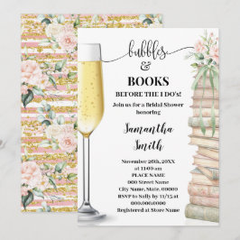 Convites Bubbles & Books before I do Bridal Shower 