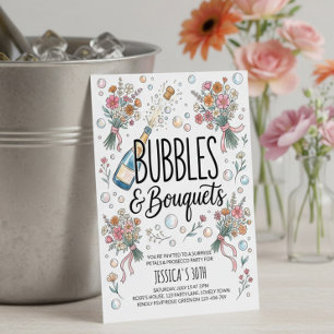Convites Bubbles e Bouquets Festa de Prosecco e Pétalas