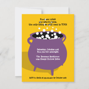 Convites Bubbling cauldron potion yellow Halloween party