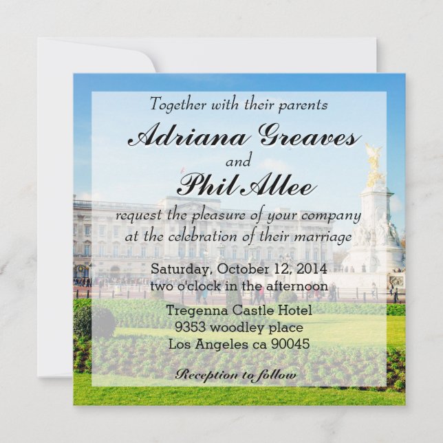 Convites Buckingham Palace e memorial de Victoria (Frente)