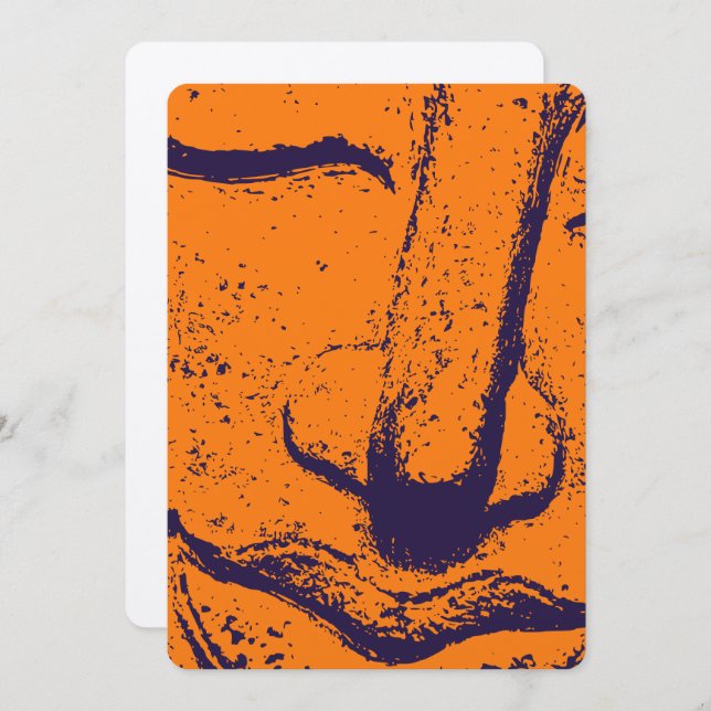 Convites Buddha Face Zen Harmony Buddhahood Orange (Frente/Verso)