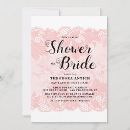 Convites Budget Pink Lace Bridal Shower Invitation