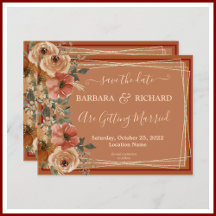 BUDGET Terracotta Floral Elegante Data de Salvamen