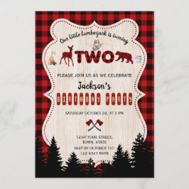 Convites Búfalo Vermelho Animais da Floresta Menino