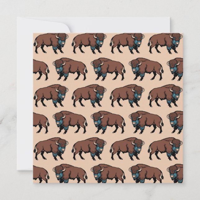 Convites Buffalo Bison Pattern (Frente)