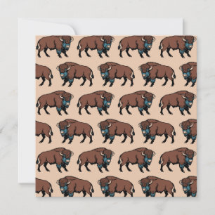 Convites Buffalo Bison Pattern