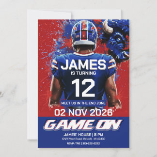 Convites Buffalo Football Birthday Invitation
