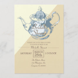 Convites Bule Blush Moderno | Bridal Tea Party | Personaliz
