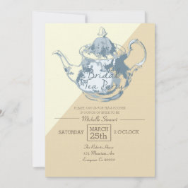 Convites Bule Blush Moderno | Bridal Tea Party | Personaliz