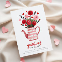 Bule de Chá da Festa da Galentine Floral 