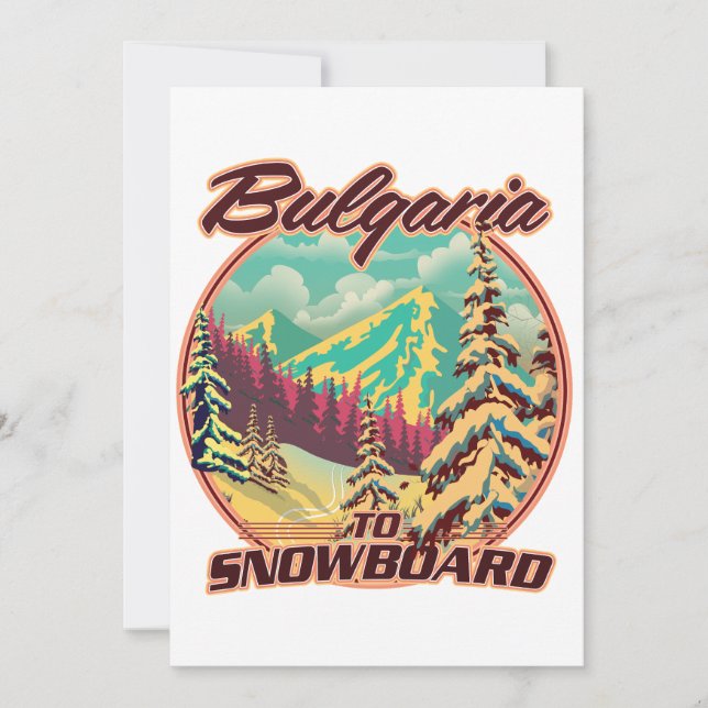 Convites Bulgária para Snowboard (Frente)