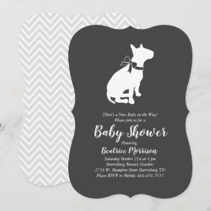 Convites Bull Terrier Dog Chá de fraldas Sexo Neutro