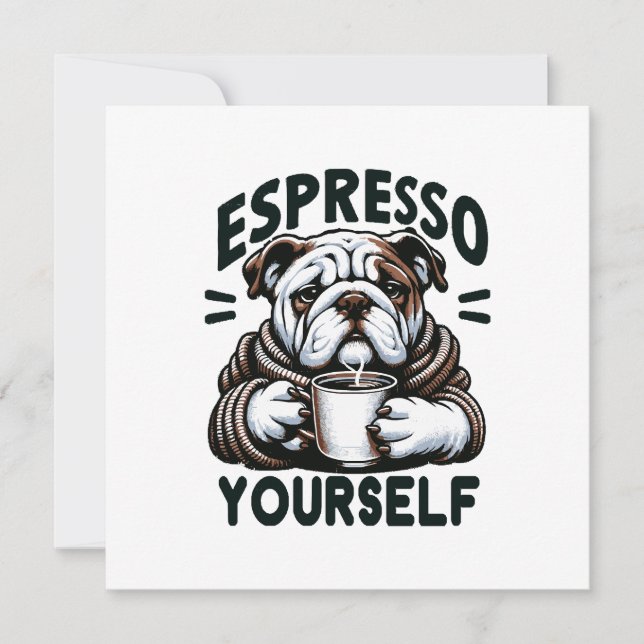 Convites Bulldog Espresso Quente - Café Aconchegante (Frente)