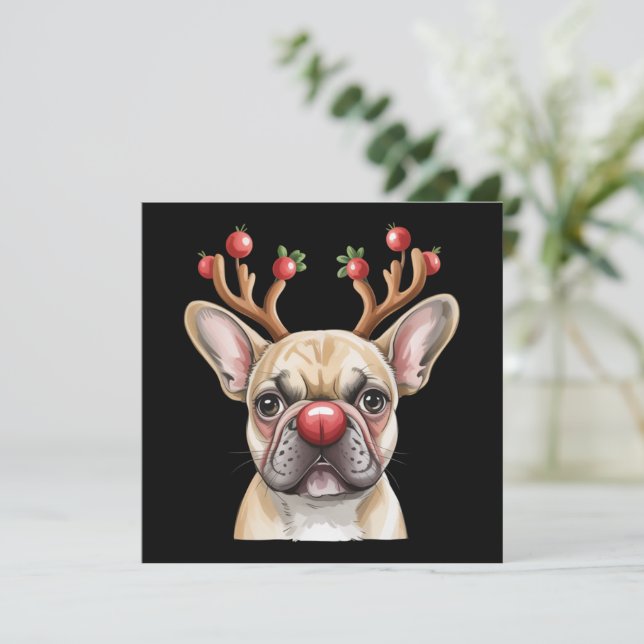 Convites Bulldog Francês Reno Amante de Cães Natal (Em pé/Frente)