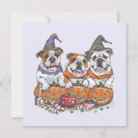 Bulldogs Ingleses de Halloween Abóbora