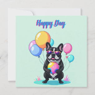 Convites Bulldogue Francês Dia Feliz Französische Bulldogge