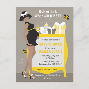 Convites Bumble Bee Gender Revements Invtions - Africano