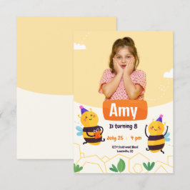 Convites Bumble Bee Modern Foto Aniversário