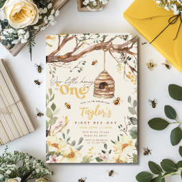 Convites Bumble Bee Nosso Pequeno primeiro aniversario De A