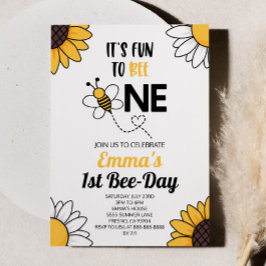 Convites Bumble Bee Sunflower 1º primeiro aniversario