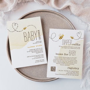 Convites Bumble Bee tudo em um Chá de fraldas