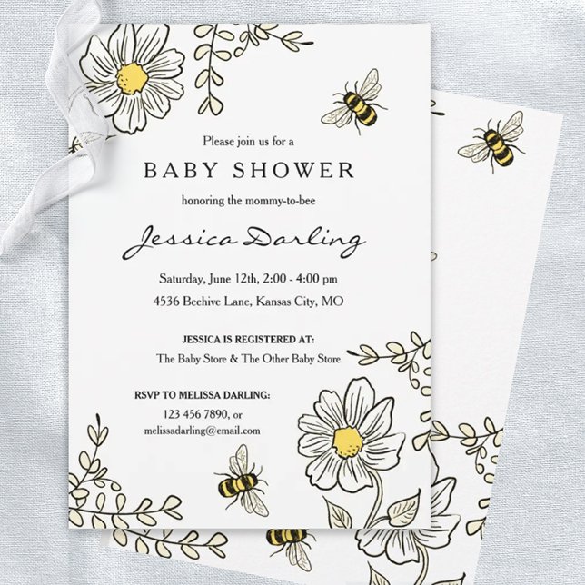 Convites Bumble Bee Virtual Baby Shower (Criador carregado)