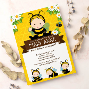 Convites Bumble Bumble Bee Honey Bee primeiro aniversario