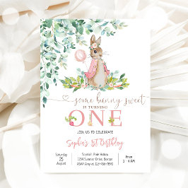 Convites Bunny 1st Birthday Invitation