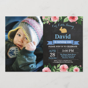 Convites Bunny Birthday Boy Easter Egg 1rua Primeiro Aniver