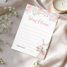 Convites Bunny Birthday Floral Time Capsule Card