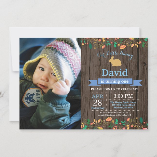 Convites Bunny Birthday Girl Easter Egg 1rua Primeiro Anive (Frente)